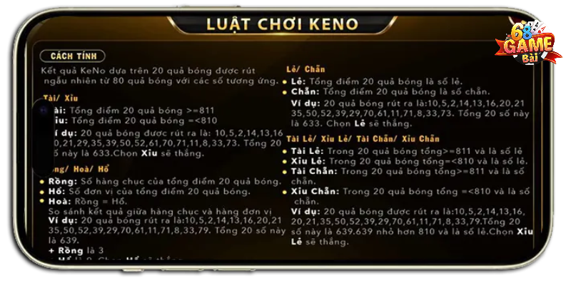 Tìm hiểu thông tin chung về Keno 68GB