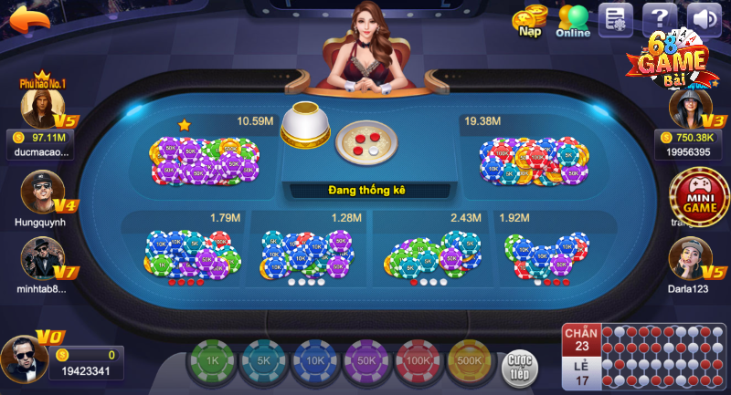 Chơi xóc đĩa 68GB Live Casino